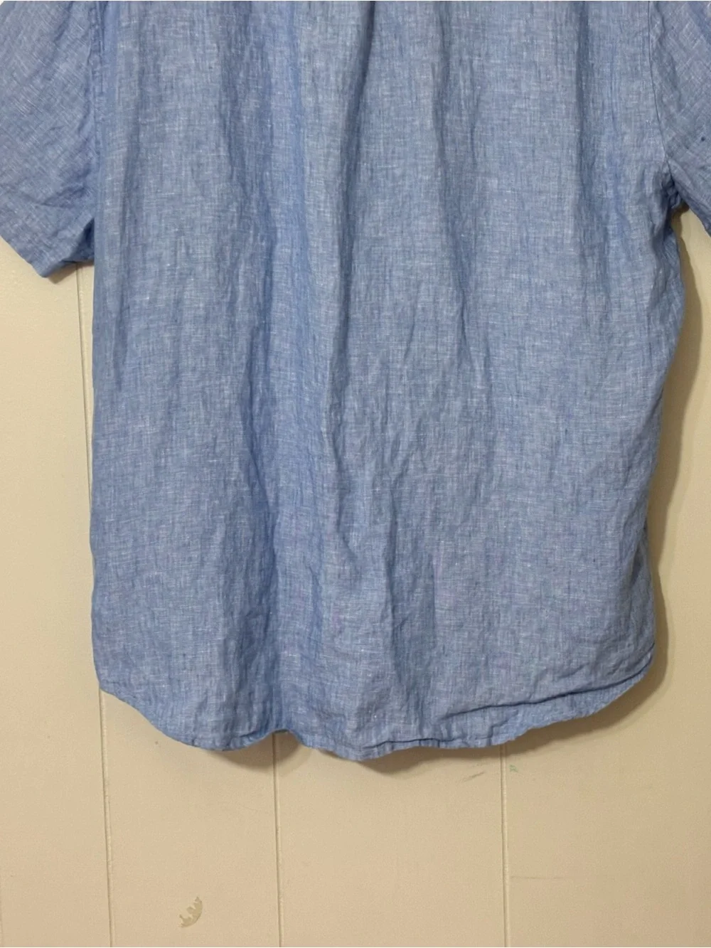 J.Crew Baird McNutt Irish Linen Shirt XL Blue Short Sleeve Button Front NWT - Picture 11 of 15